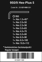 Wera 950/9 SM N Inbus Haakse schroevendraaierset 1.5 mm, 2 mm, 2.5 mm, 3 mm, 4 mm, 5 mm, 6 mm, 8 mm, 10 mm 9-delig - thumbnail