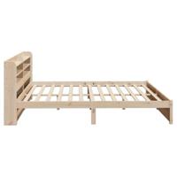 Bedframe met hoofdbord massief grenenhout 200x200 cm - thumbnail