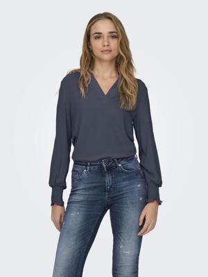 Only Onlmette V-neck Ls Smock Top Noos Wvn T-shirt Lange Mouw Ombre Blue