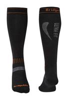 Bridgedale Ski Ultra Fit Merino Performance Over Calf Skisok Black/Orange S 36-39 - thumbnail