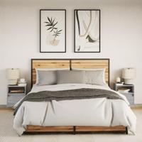 Nachtkastjes met LED's 2 st wandgemonteerd grijs sonoma eiken - thumbnail