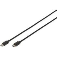 Digitus USB-kabel USB 2.0 USB-C stekker, USB-C stekker 1.80 m Zwart Rond, Stekker past op beide manieren, Afgeschermd (dubbel) DB-300138-018-S - thumbnail