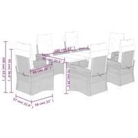 7-delige Tuinset met kussens poly rattan zwart - thumbnail