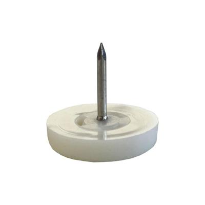 Glijder wit rond Ø 2,5 cm en hoogte 0,6 cm van kunststof - 20 stuks