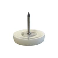 Glijder wit rond Ø 2,5 cm en hoogte 0,6 cm van kunststof - 20 stuks - thumbnail