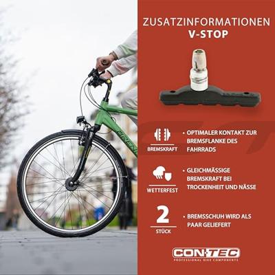 CONTEC remschoen "v-stop" ct brake shoes v-stop v-brake screw