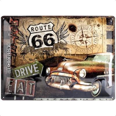 Wandplaat Route 66 Drive