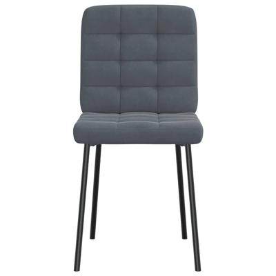 Eetkamerstoelen 6 st fluweel donkergrijs
