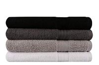 Set van 4 badhanddoeken - 70 x 140 cm - Wit, Grijs, Donkergrijs, Zwart - thumbnail