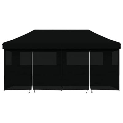 Partytent inklapbaar pop-up met 4 zijwanden zwart