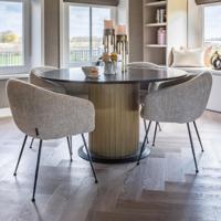 Richmond Ronde Eettafel 'Ironville' Marmer en Acaciahout, Ø140cm - thumbnail