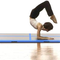 Gymnastiekmat met pomp opblaasbaar 400x100x10 cm PVC blauw - thumbnail