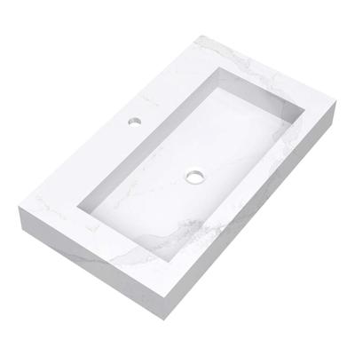 Brauer Coral Wastafel - 80 cm - met 1 Spoelbak en 1 Kraangat - Marmerlook Calacatta Gold