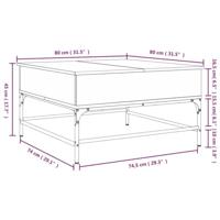 Salontafel 80x80x45 cm bewerkt hout en metaal grijs sonoma - thumbnail