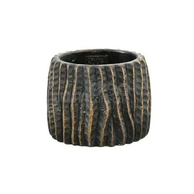 PTMD Bloempot Numayla Black Cement Ø12cm