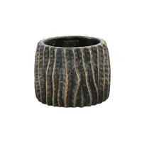 PTMD Bloempot Numayla Black Cement Ø12cm - thumbnail