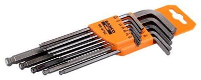 Bahco inbussleutelset lang+kogelkop/inch