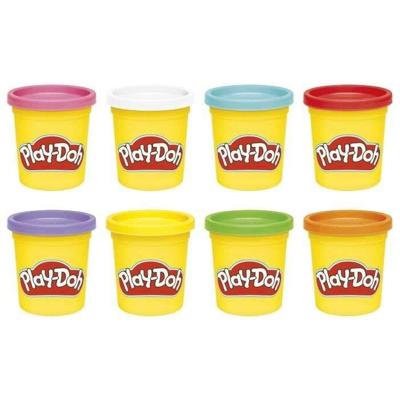 Play-Doh boetseerklei in 8 regenboogkleuren, potjes van 85 g.