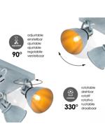Light depot - LED opbouwspot Fama 4L Ø 23 cm - grijs betonlook - Outlet - thumbnail