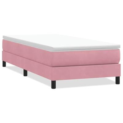 Boxspring zonder matras fluweel roze 90x220 cm