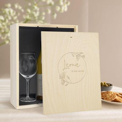 Wijnpakket met glas - Salentein Chardonnay (Gegraveerde deksel)