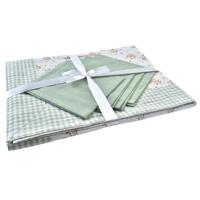 Tafellinnenset DKD Home Decor Blommor Groen 150 x 150 x 0,5 cm - thumbnail