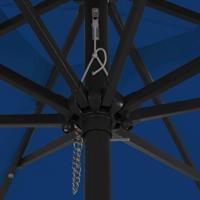 Parasol vierkant met LED-verlichting 295x245 cm azuurblauw - thumbnail