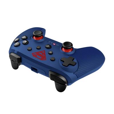 GXTrust 542SM Muta Draadloze Controller Nintendo Switch & PC Licentie Superman, Bluetooth / 2.4GHz / USB, Oplaadbare Accu, Wireless Gamepad Console iOS Android Switch OLED/Lite Windows, Blauw