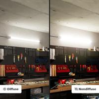 Q-Series LED TL Armatuur 150cm - 48 Watt 5760 Lumen vervangt 192 Watt - 120lm/W - 4000K neutraal wit licht - Gereedschapsloos Koppelbaar - IK08 - IP65 Waterdicht - Tri-proof plafondverlichting - thumbnail