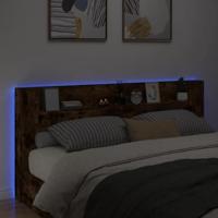 Hoofdbordkast met LED 220x16,5x103,5 cm gerookt eikenkleurig - thumbnail