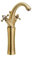 Wastafelmengkraan Sapho Antea 2-knop Gebogen Hoog 30 cm Brons (incl. pop-up waste) - thumbnail