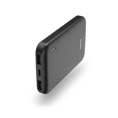 Hama Pocket 5 Power Pack 5000 mAh Outputs: 2x USB-A7 Powerbank Grijs