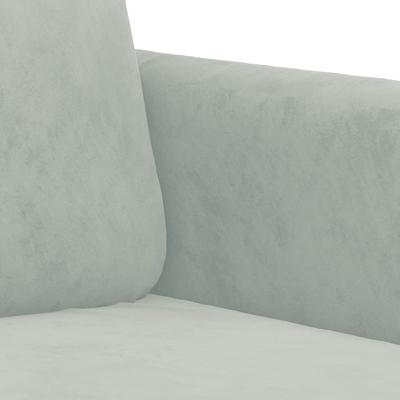 3-delige Loungeset met kussens fluweel lichtgrijs - thumbnail