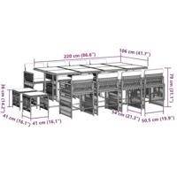 13-delige Tuinset met kussens poly rattan bruin - thumbnail