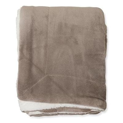Plaid-deken Espoo taupe Coral fleece met zachte binnenzijde van sherpa 150x200cm Plaid-deken Espoo taupe Coral fleece met zachte binnenzijde van sherpa 150x200cm