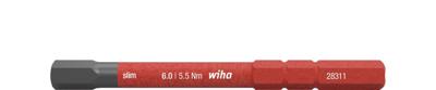 Wiha 283118060 Bit slimBit electric zeskant 6.0 mm x 75 mm - 37227