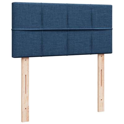 Boxspring met matras stof blauw 90x190 cm - thumbnail