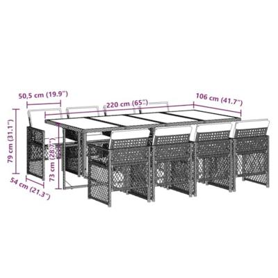 9-delige Tuinset poly rattan zwart