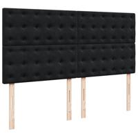 Boxspring met matras fluweel zwart 180x200 cm - thumbnail