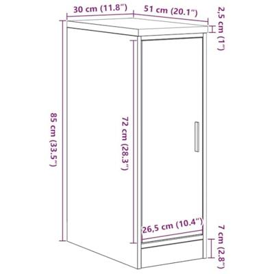 Garagekast 30x51x85 cm massief grenenhout bruin eikenkleurig