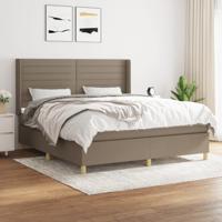 Boxspring met matras stof taupe 180x200 cm - thumbnail
