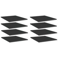 VidaXL Wandschappen 8 st 40x50x1,5 cm bewerkt hout hoogglans zwart - thumbnail