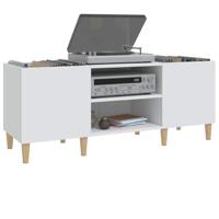 Platenkast 121x38x48 cm bewerkt hout wit - thumbnail