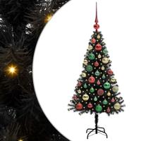 VidaXL Kerstboom met 150 led met standaard zwart 120 cm pvc - thumbnail