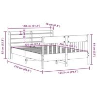 Bedframe zonder matras massief grenenhout wit 120x200 cm - thumbnail
