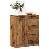 Dressoir 60x30x70 cm bewerkt hout oud houtkleurig - thumbnail