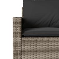 6-delige Loungeset met kussens poly rattan grijs - thumbnail
