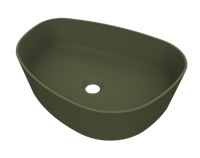 Arcqua Rocker waskom - 50x37x13cm - opbouw - rechts - organisch - cast marble groen mat WAS399111 - thumbnail