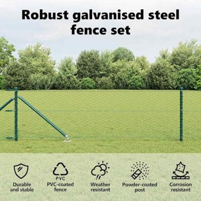 VidaXL Afrasteringspaal groen 25 x 0,6 m (36 mm gaas) staal en pvc