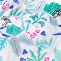 Kindershorts met trekkoord 116 ecru en donkermint - thumbnail